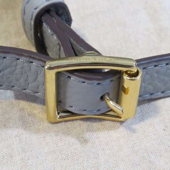 Aimee Kestenberg Madrid Leather Crossbody Purse Bag Light Gray Blue - Picture 6 of 12